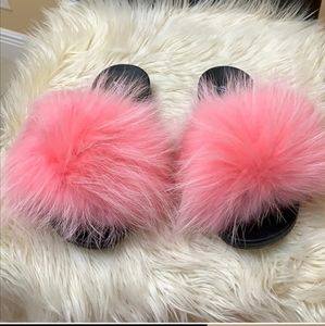 Pink Fur Sandals